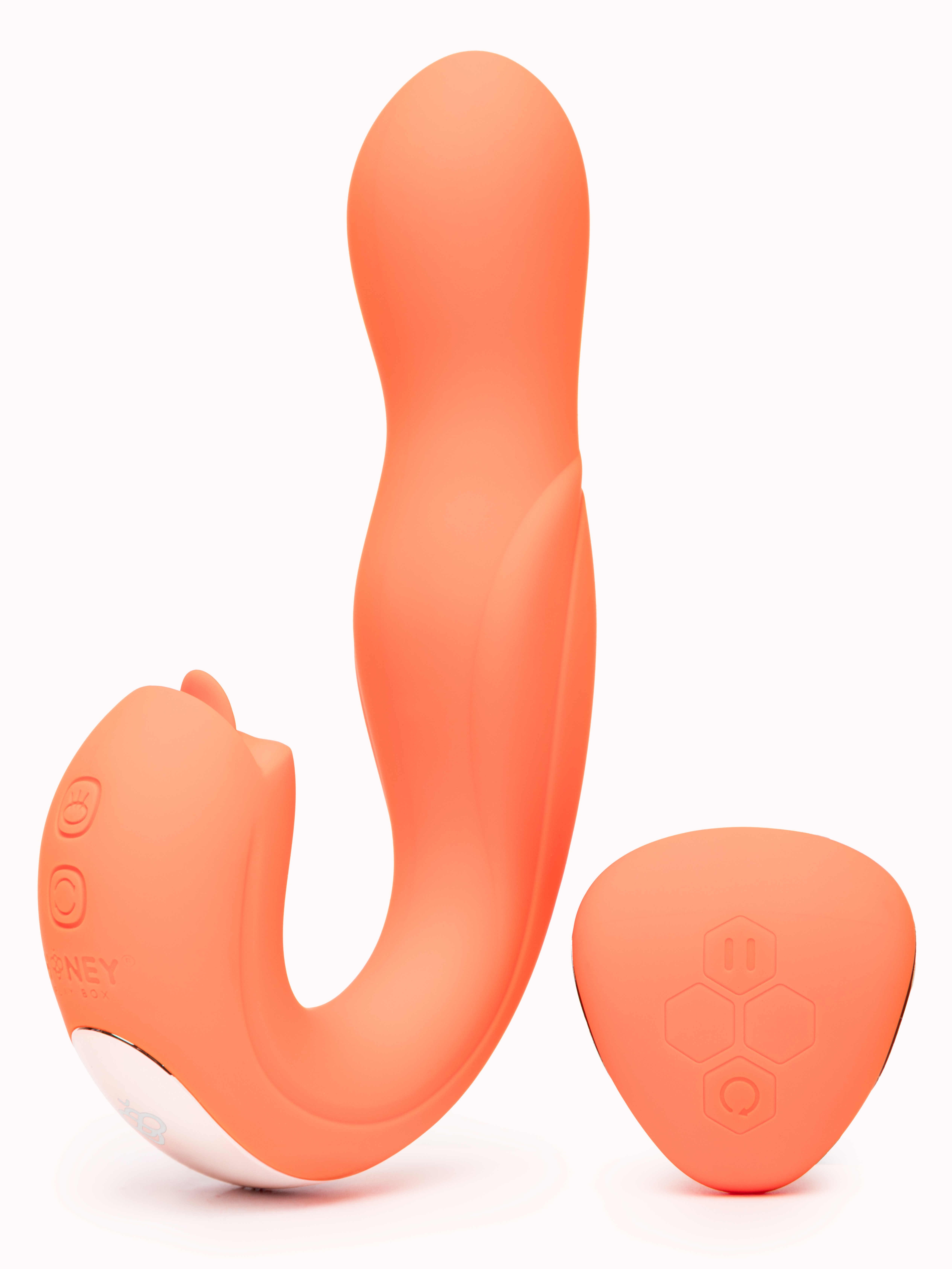 Honey Play Box JOI PRO Remote Control Rotating G-Spot and Clit Licker Vibrator, Orange, hi-res