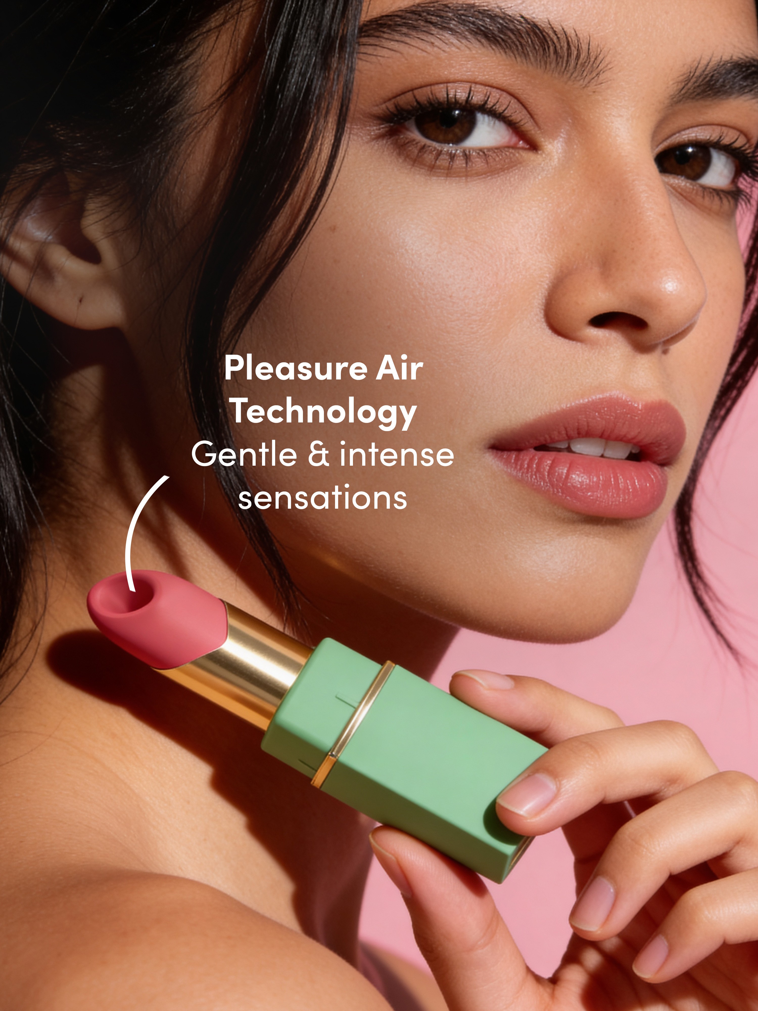 Womanizer Beauty Green and Pink Lipstick Clitoral Stimulator, Green, hi-res