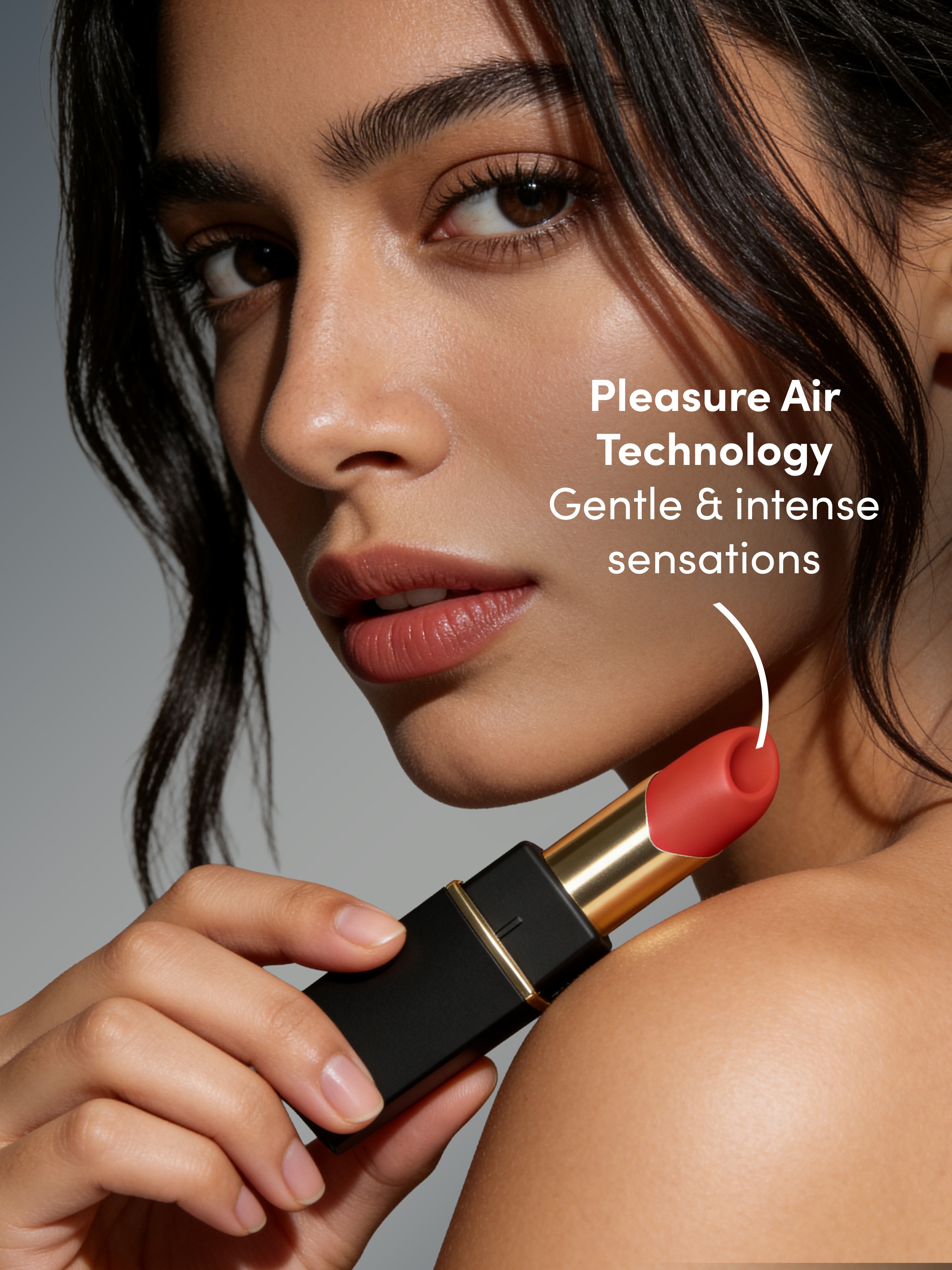 Womanizer Beauty Black and Gold Lipstick Clitoral Stimulator, Black, hi-res