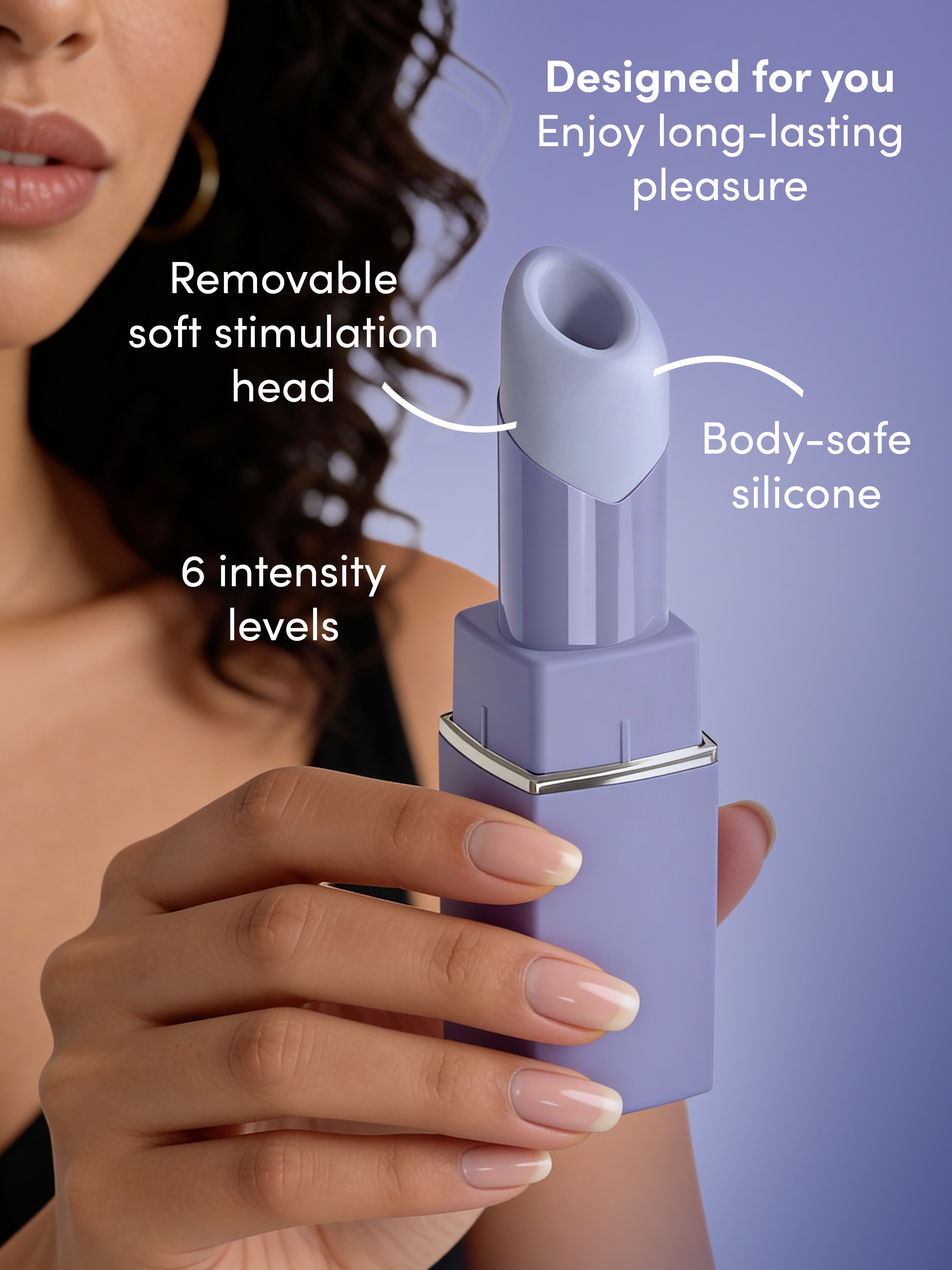 Womanizer Beauty Lilac Lipstick Clitoral Stimulator, Purple, hi-res