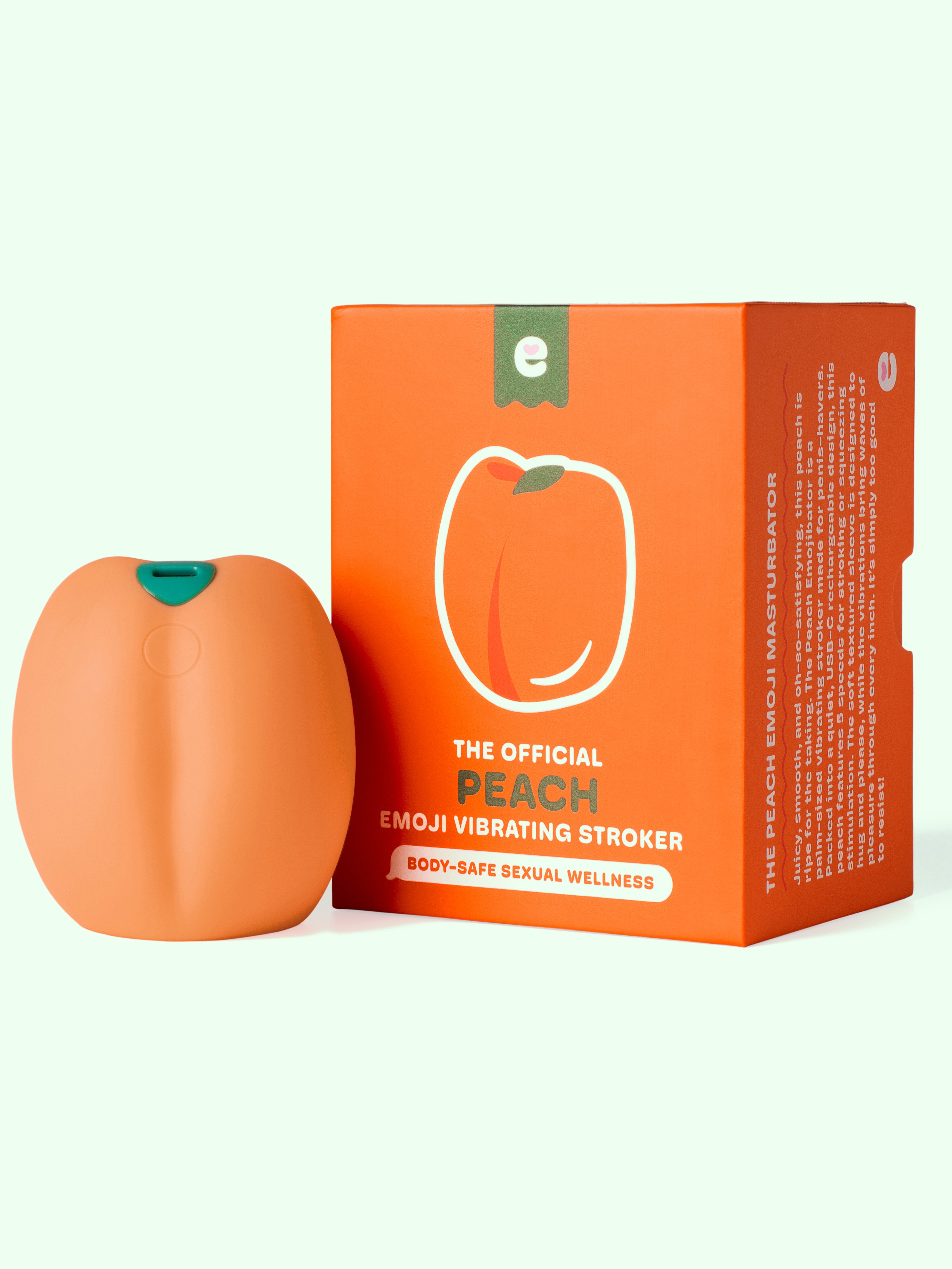 Emojibator Peach Vibrating Stroker, Orange, hi-res