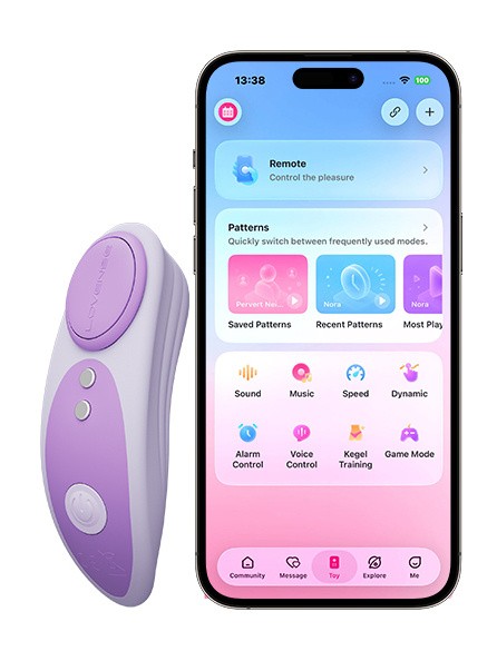 Lovense Ferri App Controlled Rechargeable Knicker Vibrator, Purple, hi-res