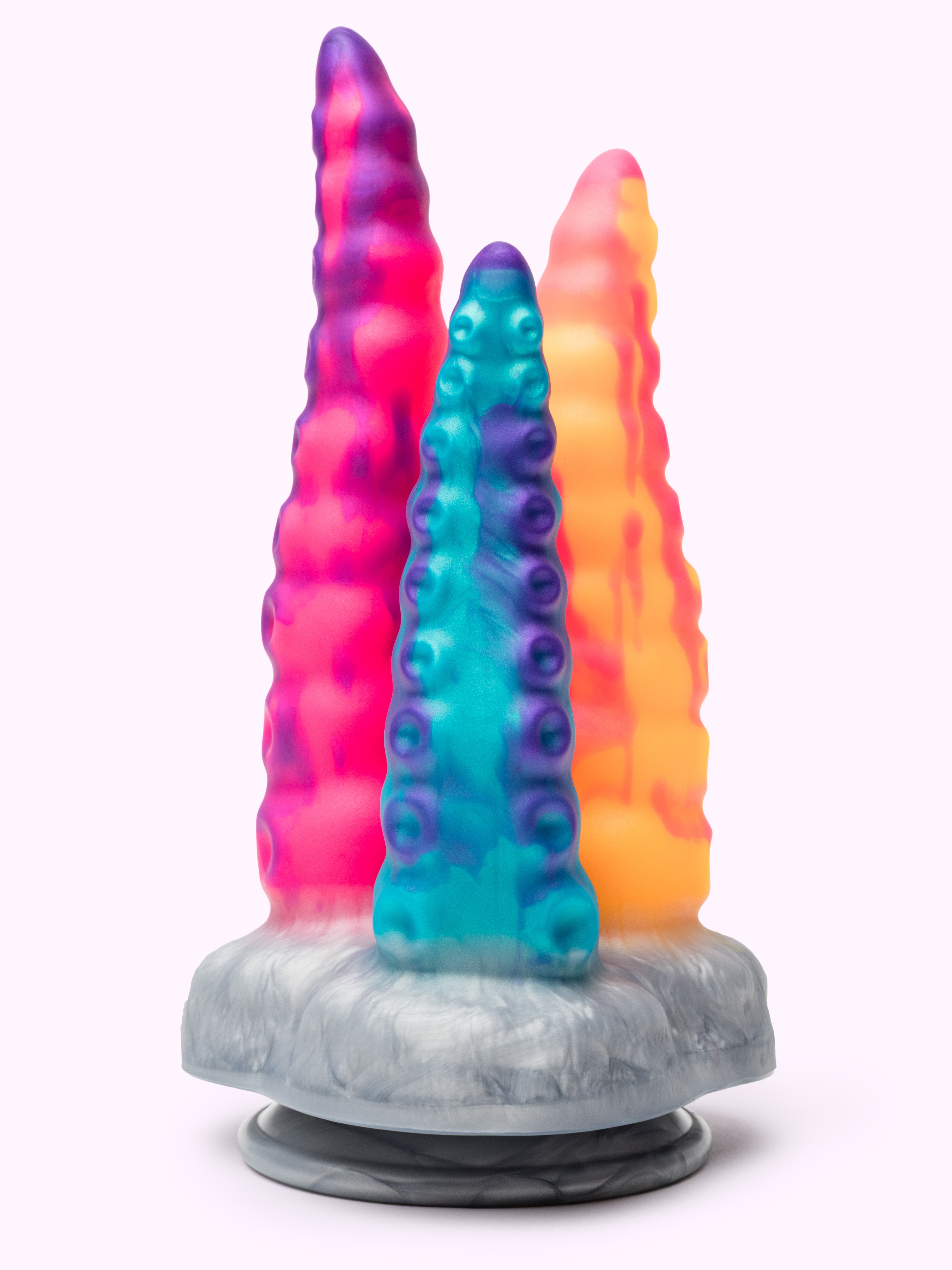 Creature Cocks Tenta-Trio Silicone Dildo, Rainbow, hi-res