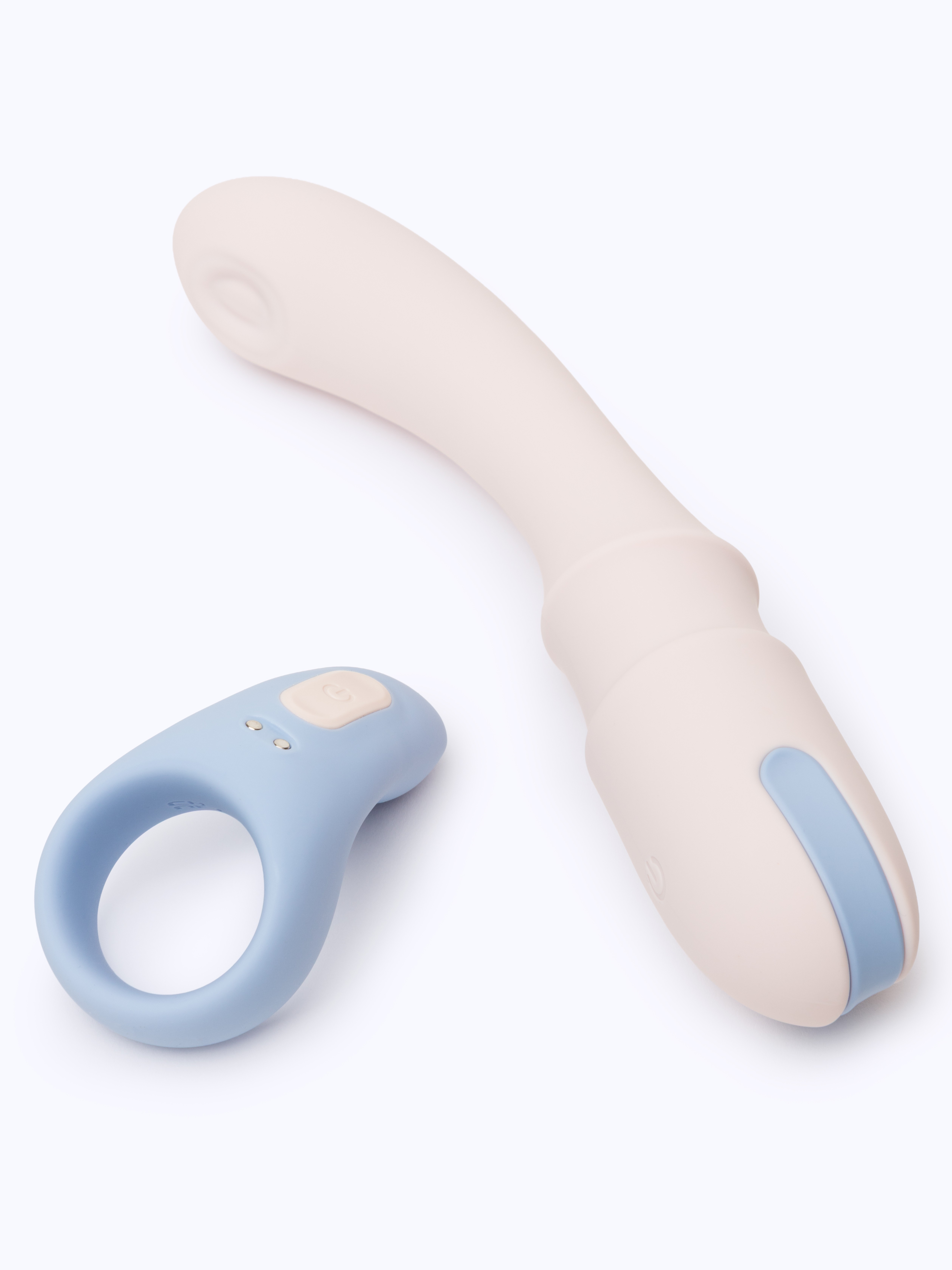 Mina Orbit 2 in 1 Rabbit Vibrator and Cock Ring Set, White, hi-res