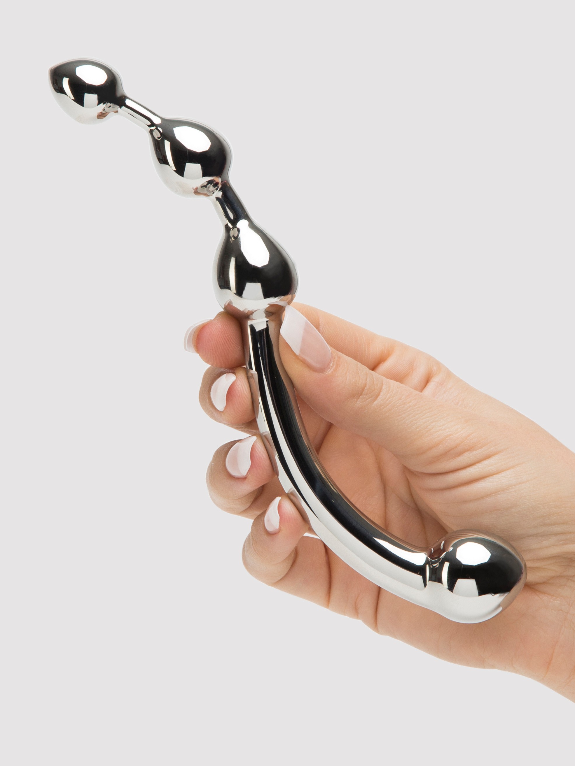 njoy Fun Wand Stainless Steel Dildo, Silver, hi-res