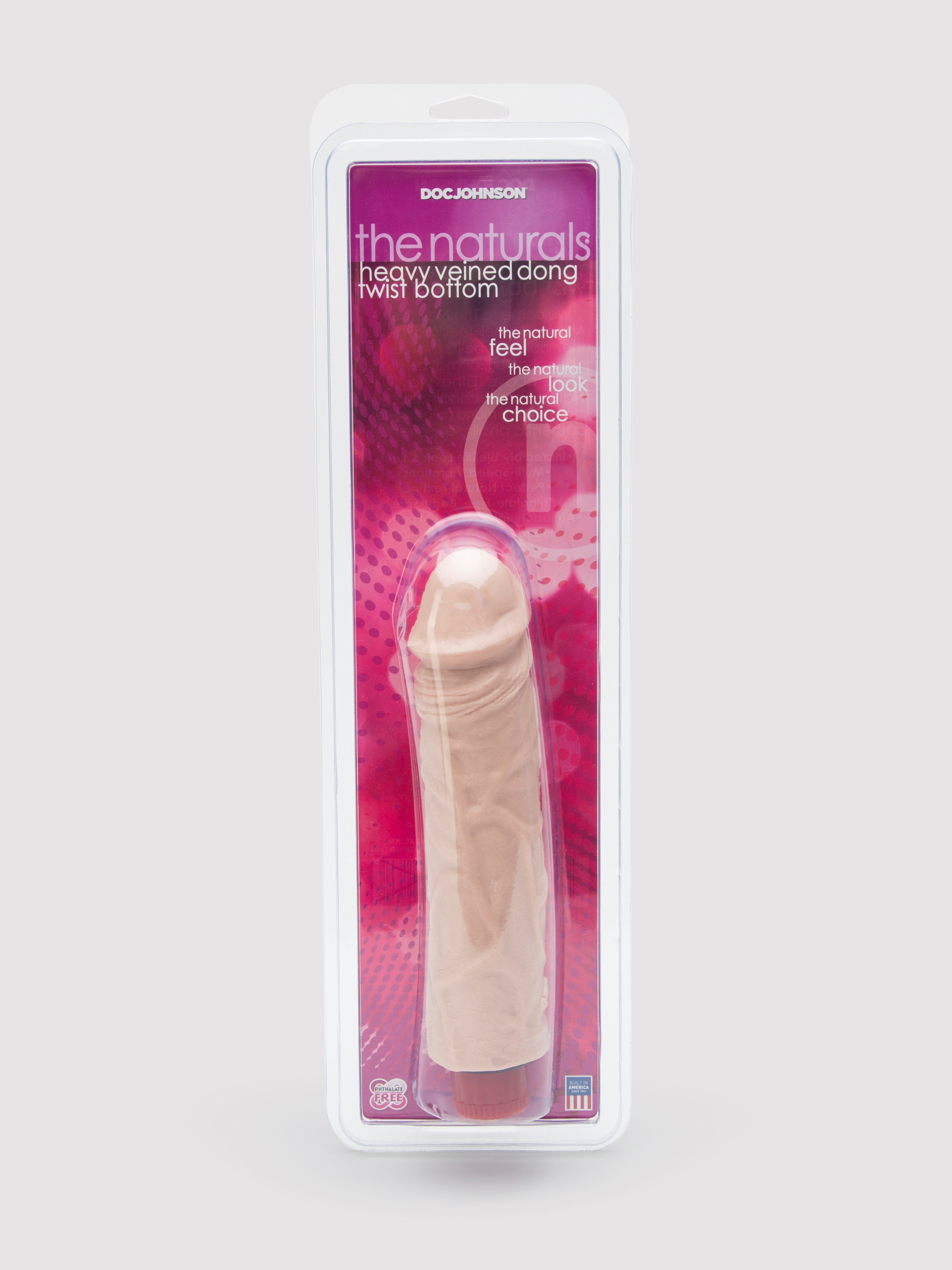 Doc Johnson Large Girthy Realistic Vibrator, Flesh Pink, hi-res