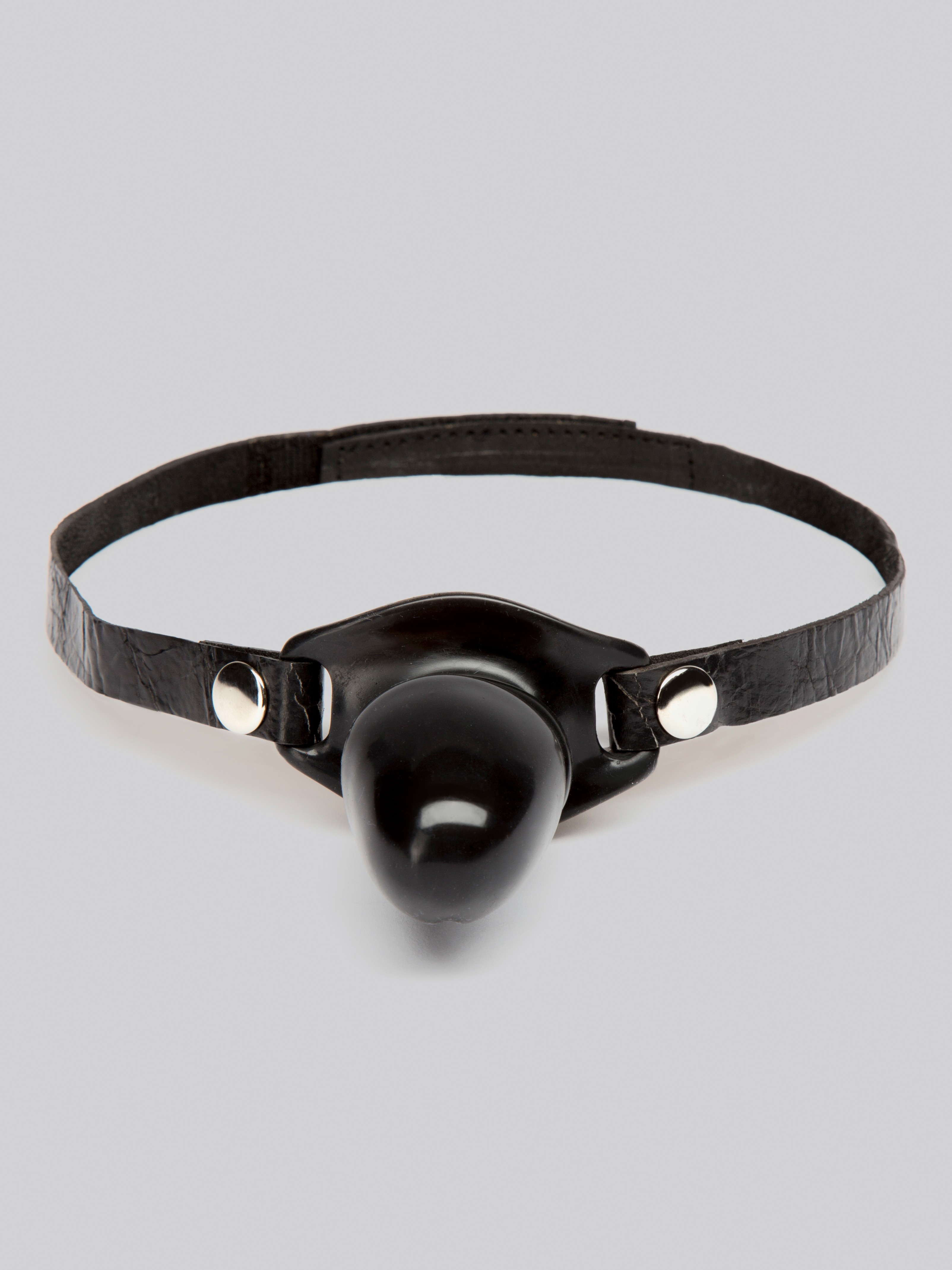 Tantus Medium Silicone Dildo Gag, Black, hi-res