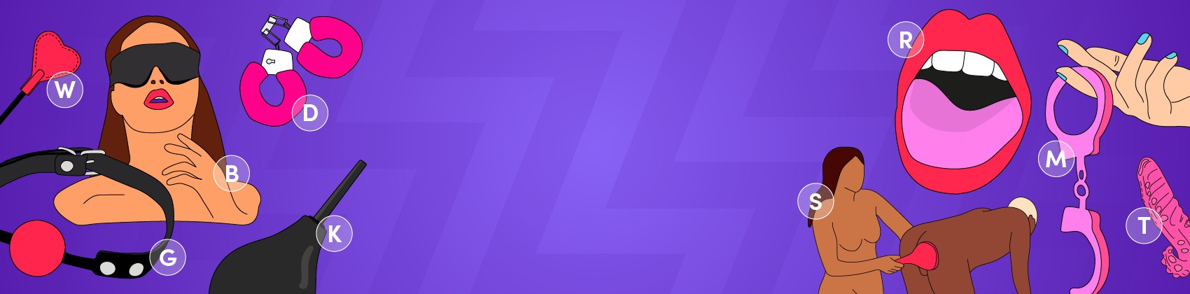 An illustrated banner featuring different kinds of kinks.