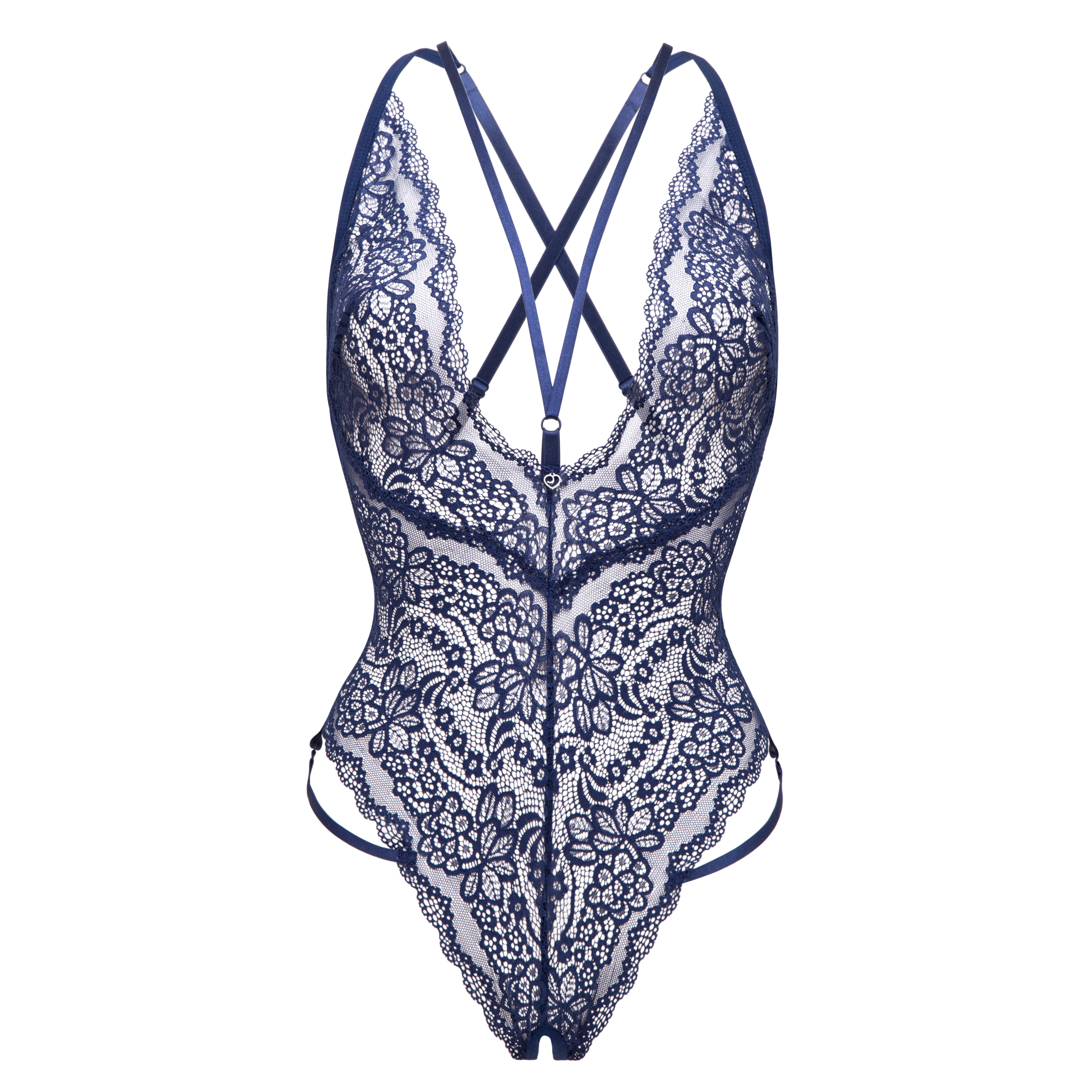 Lovehoney Plus Size Late Night Liaison Blue Crotchless Lace Body