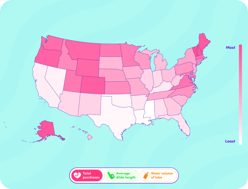 An illustrated map of the US Sex Map 2025.